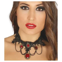 Collar con Rubíes Complementos Para Disfraces|Accesorios Halloween Y Terror