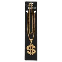 Best Collar Dorado con colgante de símbolo del Dólar Complementos Para Disfraces|Disfraces Unisex