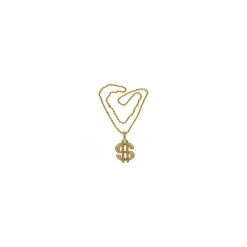 Best Collar Dorado con colgante de símbolo del Dólar Complementos Para Disfraces|Disfraces Unisex