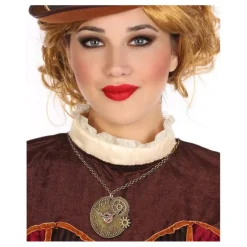 Disfrazzes Complementos Para Disfraces|Accesorios Halloween Y Terror ^Collar Redondo Steampunk con Rodamientos