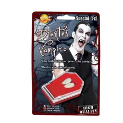 Outlet Colmillos de Vampiro con pasta adhesiva Maquillaje Para Disfraces