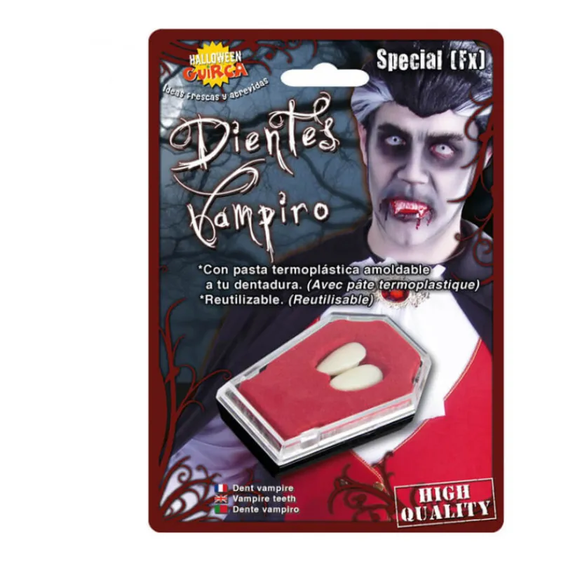 Best Colmillos de Vampiro medianos con pasta termoplástica Maquillaje Para Disfraces