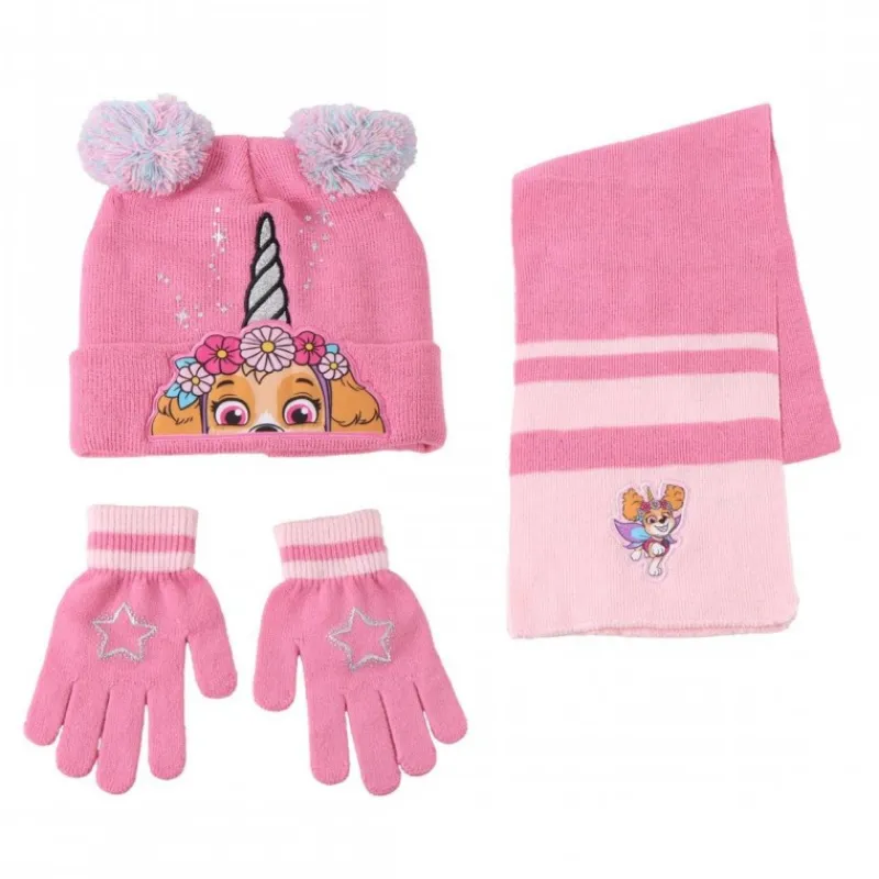 Online Conjunto 3 Piezas Bufanda Paw Patrol Complementos 100% Acrílico - Rosa Niños Tiempo Libre Kids|Ropa Y Téxtil: Cosas Que Ponerse Para Niños