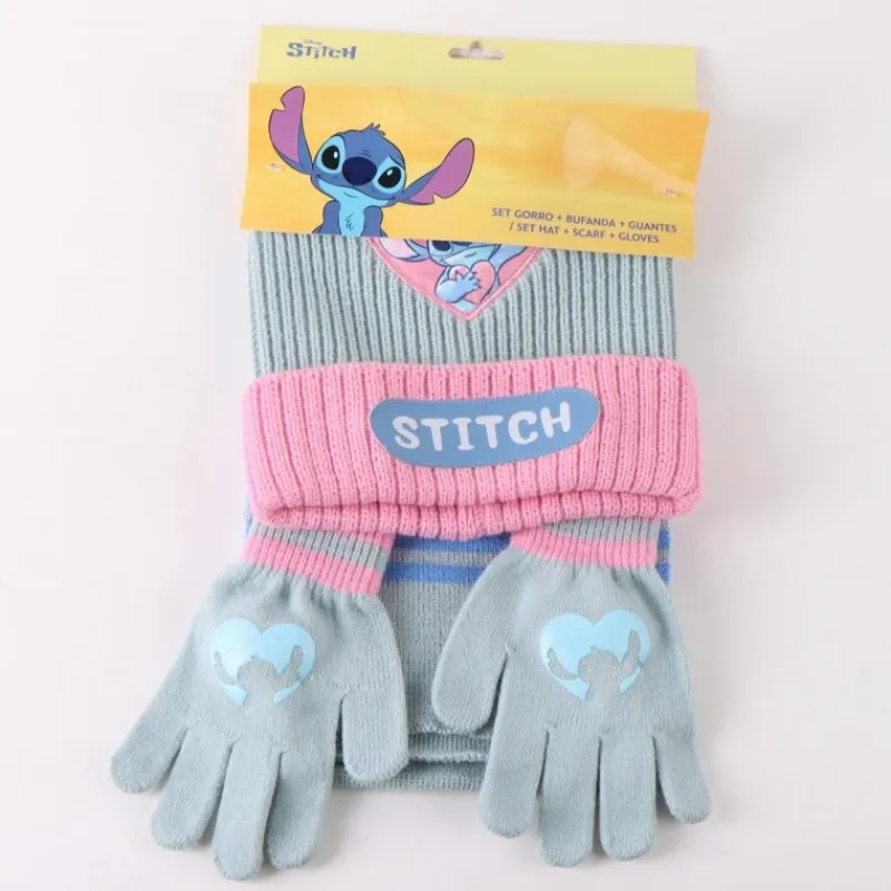 Clearance Conjunto 3 Piezas Bufanda y Complementos Stitch 100% Acrílico Películas Y Personajes De Disney ·Lilo Y Stitch