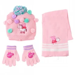 Best Conjunto 3 Piezas Bufanda Peppa Pig 100% Acrílico Rosa Niños Ropa Y Téxtil: Cosas Que Ponerse Para Niños