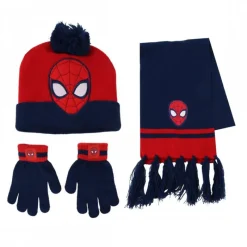 Niños Cerdá Kids Marvel Y Dc Para Niños|Ropa Y Téxtil: Cosas Que Ponerse Para Niños ^Conjunto 3 Piezas Bufanda Spiderman Complementos, 100% Acrílico, Azul