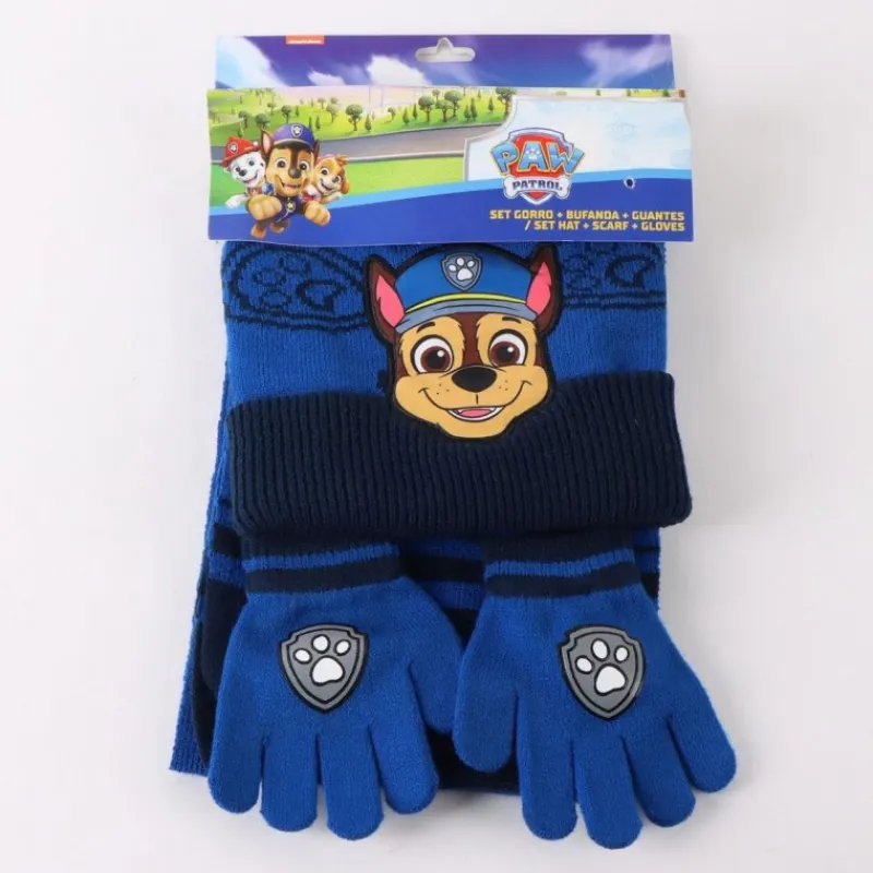 Niños Cerdá Kids Ropa Y Téxtil: Cosas Que Ponerse Para Niños |Patrulla Canina^Conjunto 3 Piezas Bufanda, Gorro y Guantes Paw Patrol Azul