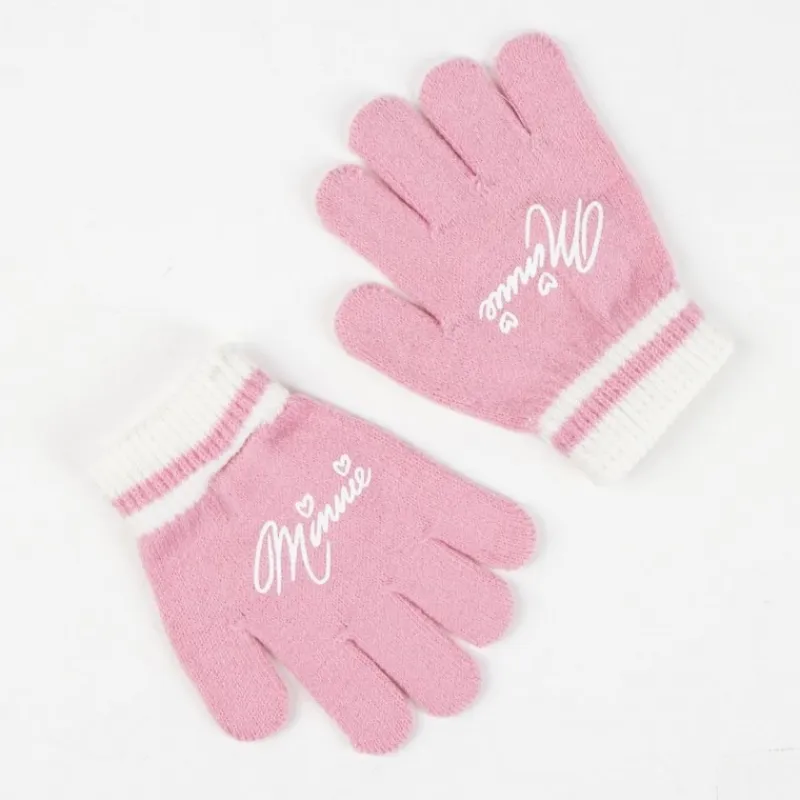 Conjunto 3 Piezas Bufanda Minnie Complementos 100% Acrílico - Rosa Niños Disney Para Niñas|Ropa Y Téxtil: Cosas Que Ponerse Para Niños