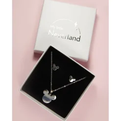 Frikileria Películas Y Personajes De Disney ·Mickey & Minnie|Joyas Disney^Conjunto Colgante y Pendientes Mickey Mouse Disney Acero Inoxidable