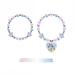 Cerdá Kids Accesorios Para El Pelo, Gafas De Sol Y Kits De Belleza Infantiles ^Conjunto de Pulseras Bluey para Niños Multicolor con Dijes