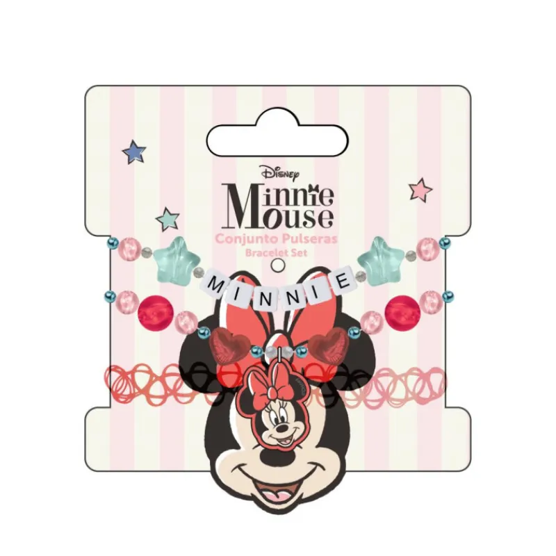 Cerdá Kids Disney Para Niñas|Accesorios Para El Pelo, Gafas De Sol Y Kits De Belleza Infantiles ^Conjunto de Pulseras Minnie Mouse