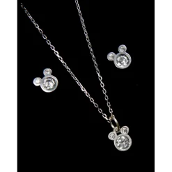 Otros Fabricantes Películas Y Personajes De Disney ·Mickey & Minnie|Joyas Disney^Conjunto Plata de Ley y Circonitas Disney Mickey