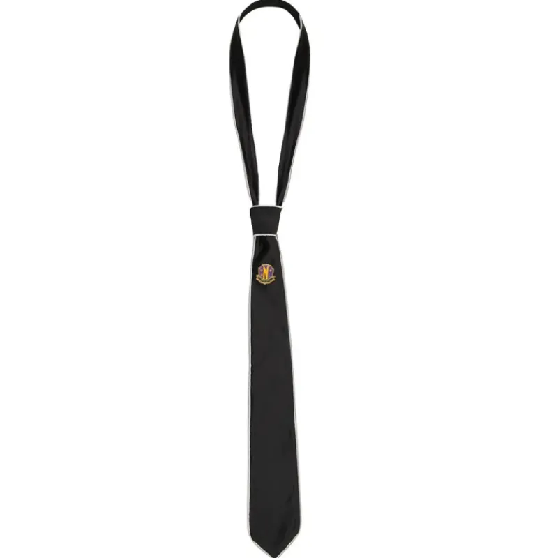 Cinereplicas Miércoles Addams^Corbata deluxe Nevermore Academy con pin Miércoles