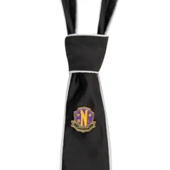 Cinereplicas Miércoles Addams^Corbata deluxe Nevermore Academy con pin Miércoles