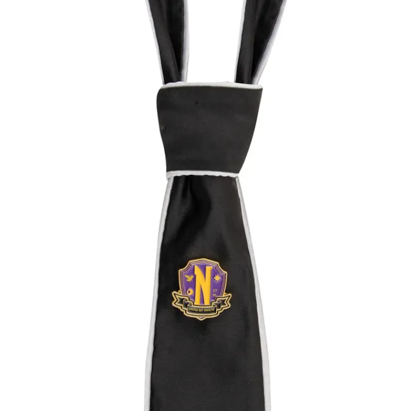 Cinereplicas Miércoles Addams^Corbata deluxe Nevermore Academy con pin Miércoles