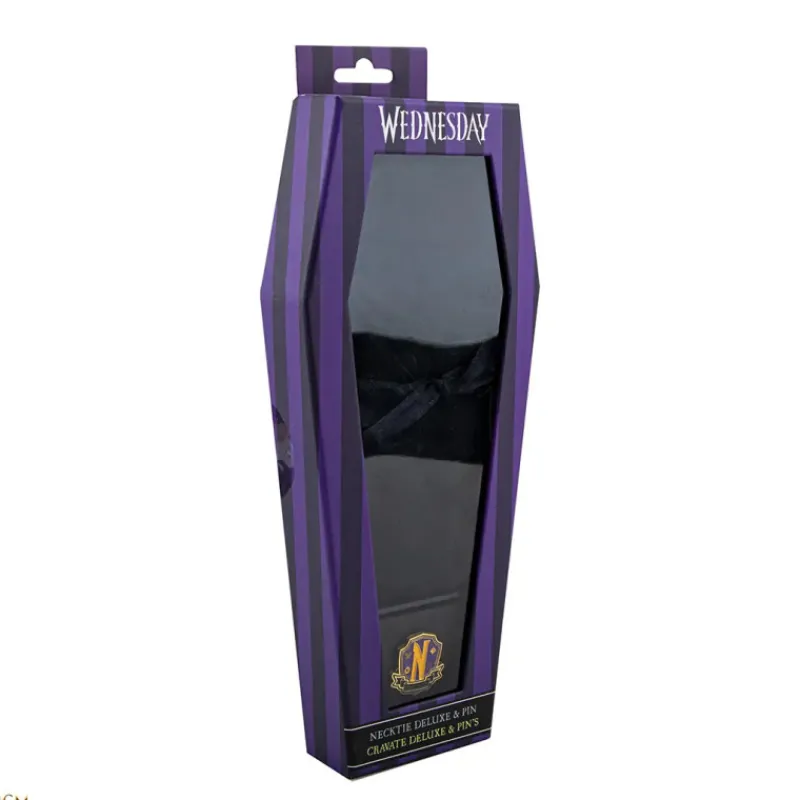 Cinereplicas Miércoles Addams^Corbata deluxe Nevermore Academy con pin Miércoles