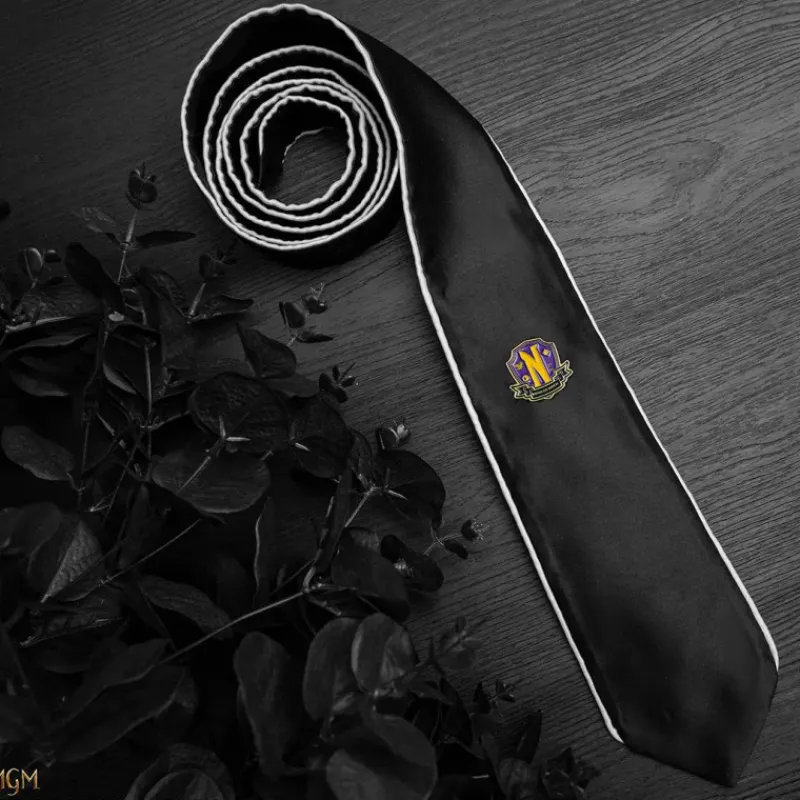 Cinereplicas Miércoles Addams^Corbata deluxe Nevermore Academy con pin Miércoles