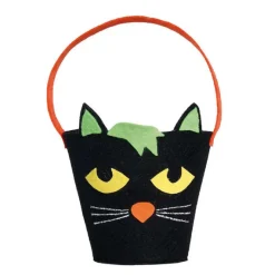 Disfrazzes Accesorios Halloween Y Terror ^Cubo Gato Negro de Fieltro de 20 cm