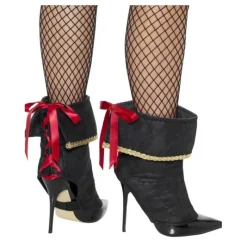Sale Cubrebotas Negros con lazos rojo Zapatos Y Cubrecalzado Para Disfraces|Accesorios Halloween Y Terror