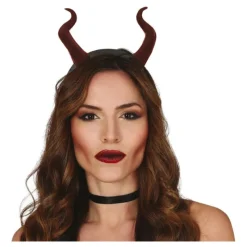 Hot Cuernos de Demonio Rojos Oscuros Pelucas, Barbas Y Bigotes Disfraces|Accesorios Halloween Y Terror