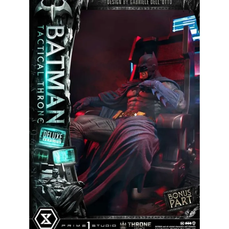 Prime 1 Studio Regalos De Superhéroes Dc|Figuras Dc^DC Comics Estatua 1/3 Batman Tactical Throne Deluxe Bonus 57 cm