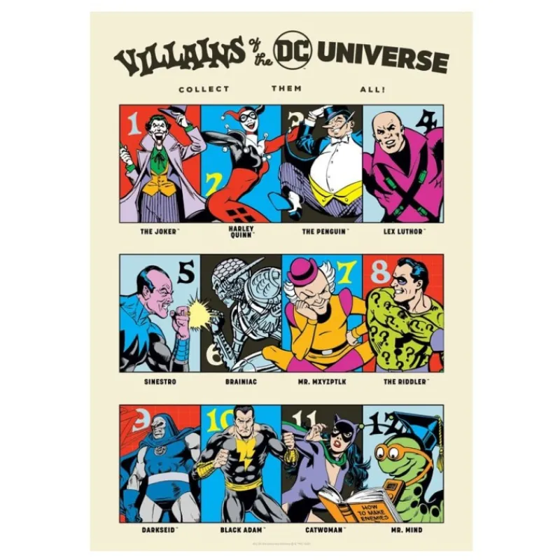 FaNaTtik Regalos De Villanos Dc|Figuras Dc^DC Comics Litografía Villanos 90th Anniversary Edición Limitada