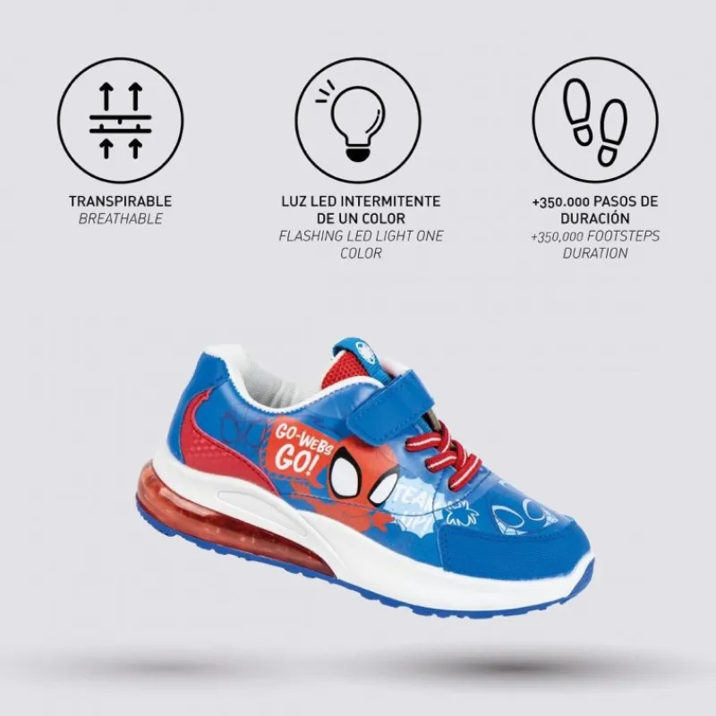 Niños Cerdá Kids Marvel Y Dc Para Niños|Calzado Kids^Deportiva Spidey con Suela PVC y Luces LED