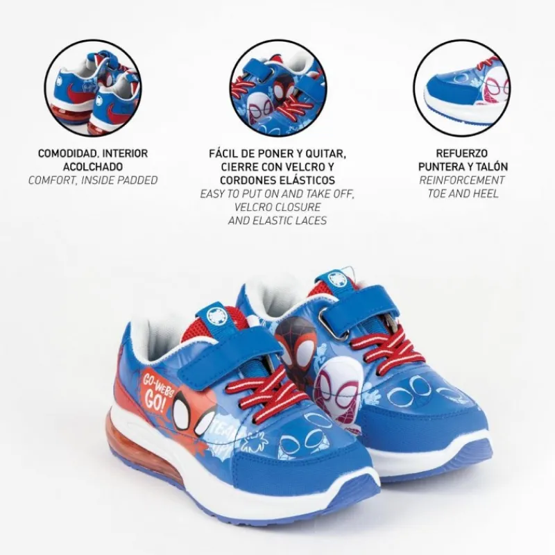 Niños Cerdá Kids Marvel Y Dc Para Niños|Calzado Kids^Deportiva Spidey con Suela PVC y Luces LED
