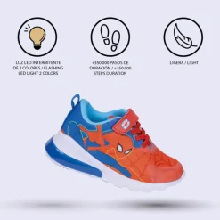 DEPORTIVA SUELA LIGERA EVA CON LUCES SPIDERMAN Niños Marvel Y Dc Para Niños|Calzado Kids