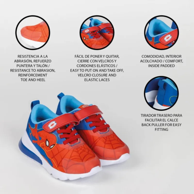 DEPORTIVA SUELA LIGERA EVA CON LUCES SPIDERMAN Niños Marvel Y Dc Para Niños|Calzado Kids