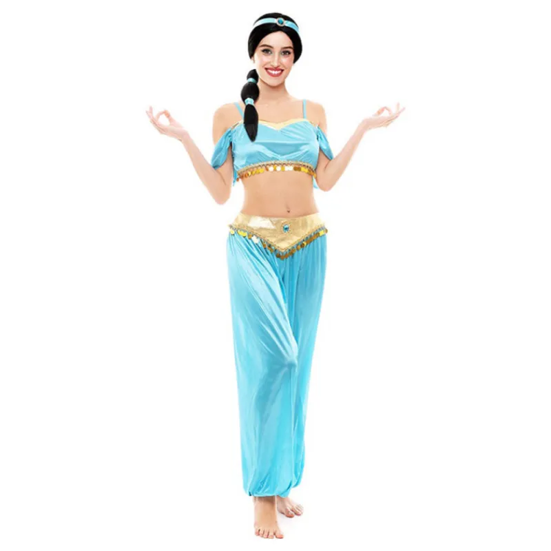 Mujer Disfrazzes Disfraces Mujer|Disfraces Disney^Deslumbrante Disfraz de Princesa Árabe Azul para Mujer