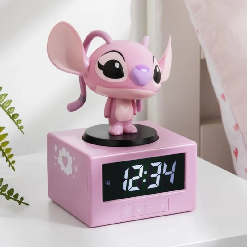 Paladone Products Películas Y Personajes De Disney ·Lilo Y Stitch^Despertador Lilo & Stitch Angel 16,5 cm con Luz Nocturna
