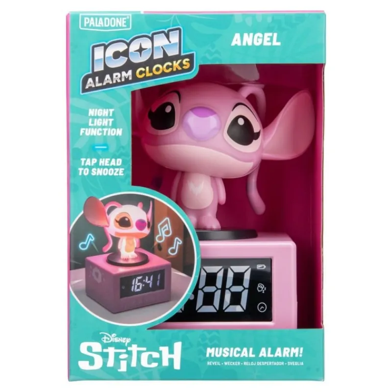 Paladone Products Películas Y Personajes De Disney ·Lilo Y Stitch^Despertador Lilo & Stitch Angel 16,5 cm con Luz Nocturna
