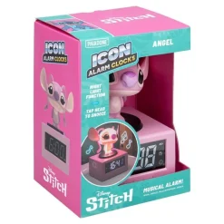 Paladone Products Películas Y Personajes De Disney ·Lilo Y Stitch^Despertador Lilo & Stitch Angel 16,5 cm con Luz Nocturna