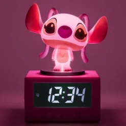 Paladone Products Películas Y Personajes De Disney ·Lilo Y Stitch^Despertador Lilo & Stitch Angel 16,5 cm con Luz Nocturna