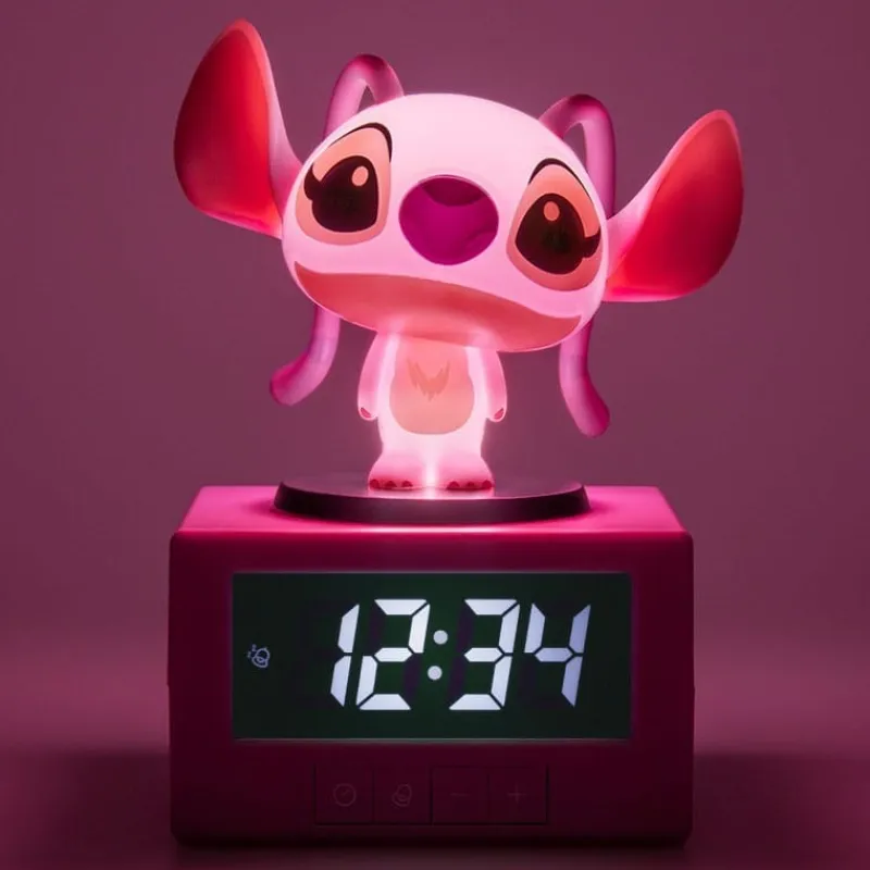 Paladone Products Películas Y Personajes De Disney ·Lilo Y Stitch^Despertador Lilo & Stitch Angel 16,5 cm con Luz Nocturna