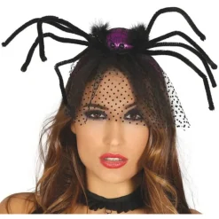 Sale Diadema con Araña Lila y Velo Diademas, Tiaras Y Coronas Disfraces |Accesorios Halloween Y Terror