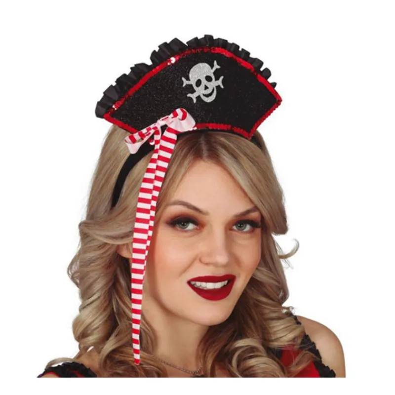 Diadema Mini Pirata Sombreros Y Cascos Para Disfraces |Accesorios Halloween Y Terror