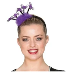 Sale Diadema morada con plumas y arañas 23 cm Diademas, Tiaras Y Coronas Disfraces |Accesorios Halloween Y Terror