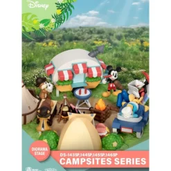 Beast Kingdom Figuras Disney De Colección ^Diorama Chip y Chop 10cm Campsite series