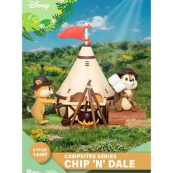 Beast Kingdom Figuras Disney De Colección ^Diorama Chip y Chop 10cm Campsite series