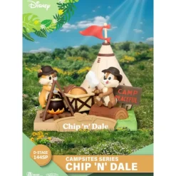 Beast Kingdom Figuras Disney De Colección ^Diorama Chip y Chop 10cm Campsite series