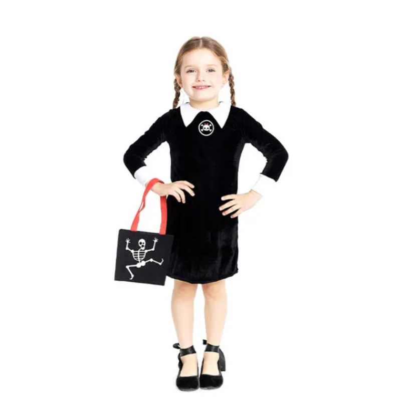 Disfrazzes Disfraces Infantiles^Disfraz Clásico Negro de Niña Siniestra para Bebé y Niña