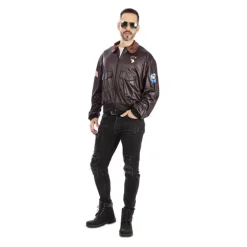 Hombre Disfrazzes Disfraces Hombre|Disfraces Cine^Disfraz de Aviador para Hombre con Chaqueta Estilo Militar