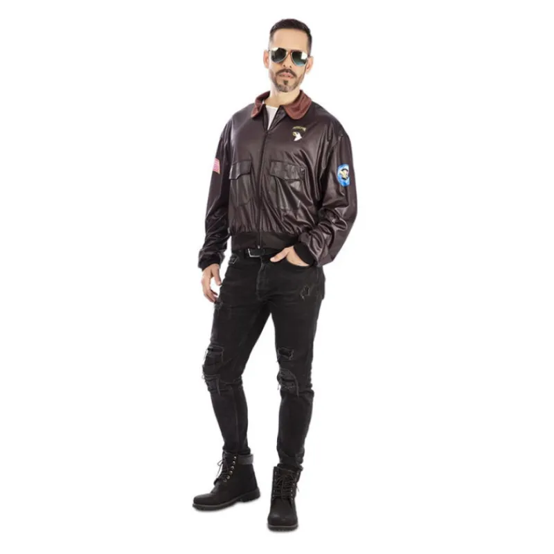 Hombre Disfrazzes Disfraces Hombre|Disfraces Cine^Disfraz de Aviador para Hombre con Chaqueta Estilo Militar