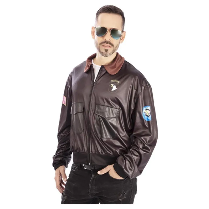 Hombre Disfrazzes Disfraces Hombre|Disfraces Cine^Disfraz de Aviador para Hombre con Chaqueta Estilo Militar