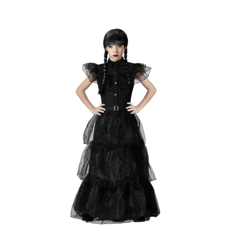 Disfrazzes Disfraces Infantiles^Disfraz de Baile de Miércoles para Niña: Conviértela en la Protagonista de Halloween