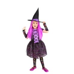 Disfrazzes Disfraces Infantiles|Disfraces Halloween Niña^Disfraz de Bruja Moonlight Púrpura para niña