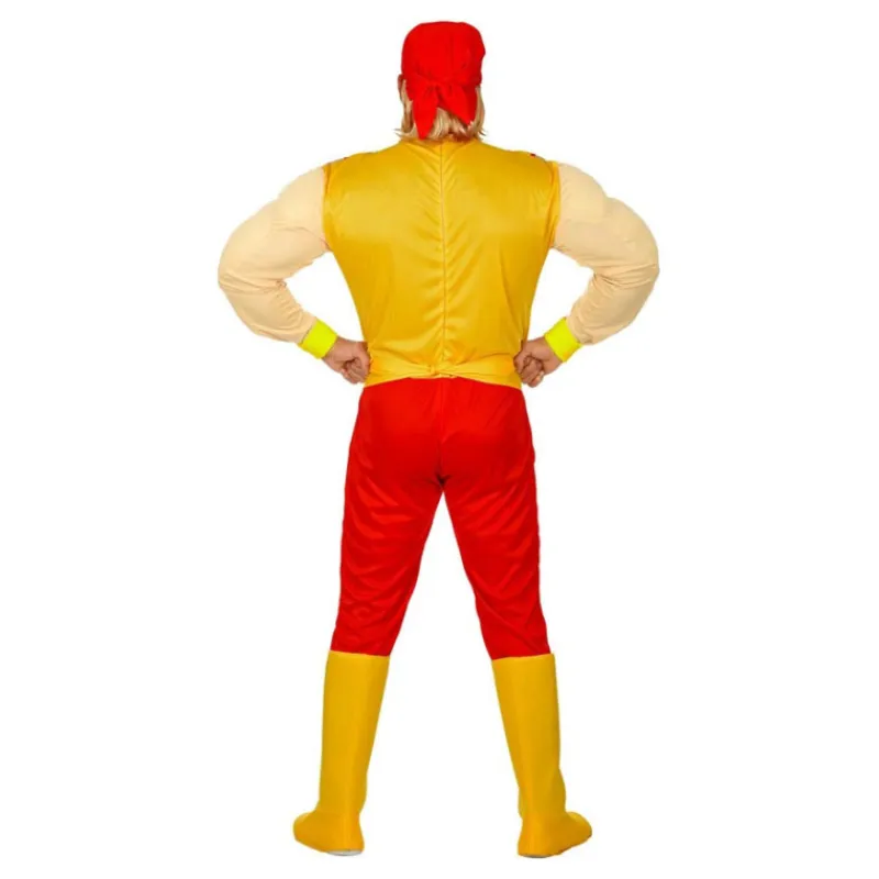 Hombre Disfrazzes Disfraces Hombre|Disfraces Series^Disfraz de Campeón W Amarillo y Rojo con Bandana para Hombre