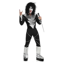 Hombre Disfrazzes Disfraces Hombre|Disfraces De Música^Disfraz de Cantante de Rock Maquillado para Hombre